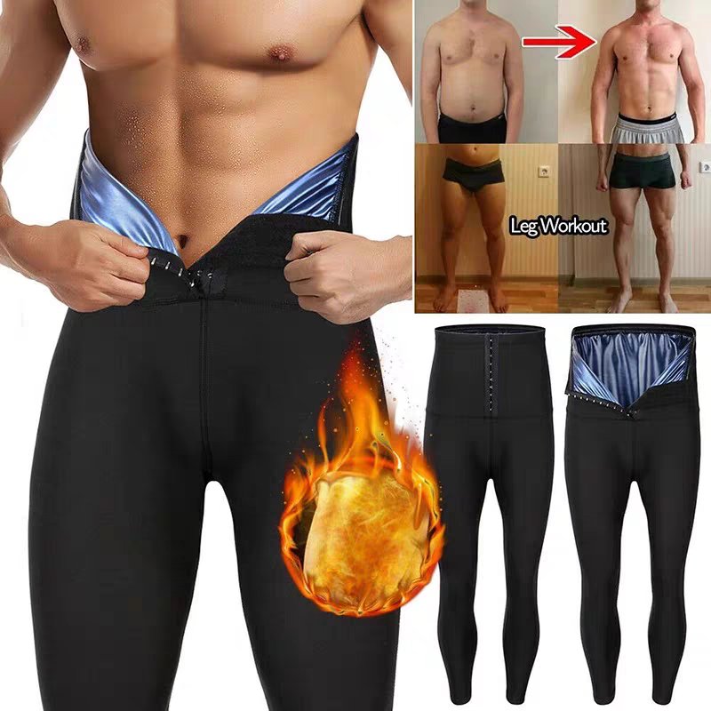 Sauna Pants for Men High Waist Sauna Sweat Leggings Compression Workout Legging Sauna Suit