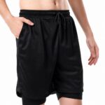 legging-shorts-capri-pant Men's Sauna Shorts - Heat Trapping 2-in-1 Double Layer - Sauna Suit Bottom - Compression Training Gym Athletic Shorts