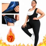 suits set Sauna Suit for Women Sleeveless Tank Top Jumpsuit with Zipper, Sweat Waist Trainer Weight Loss Belly Fat Burner