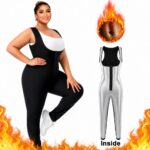 suits set Sauna Suit for Women Sleeveless Tank Top Jumpsuit with Zipper, Sweat Waist Trainer Weight Loss Belly Fat Burner