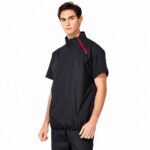 vest-top-tshirt-jacket-bra-tank Pro Men's Heat Trapping Sauna Suit For Men, Sauna Short Sleeve Sauna Shirt for Gym, Workouts with half-length zipper and stand-up collar
