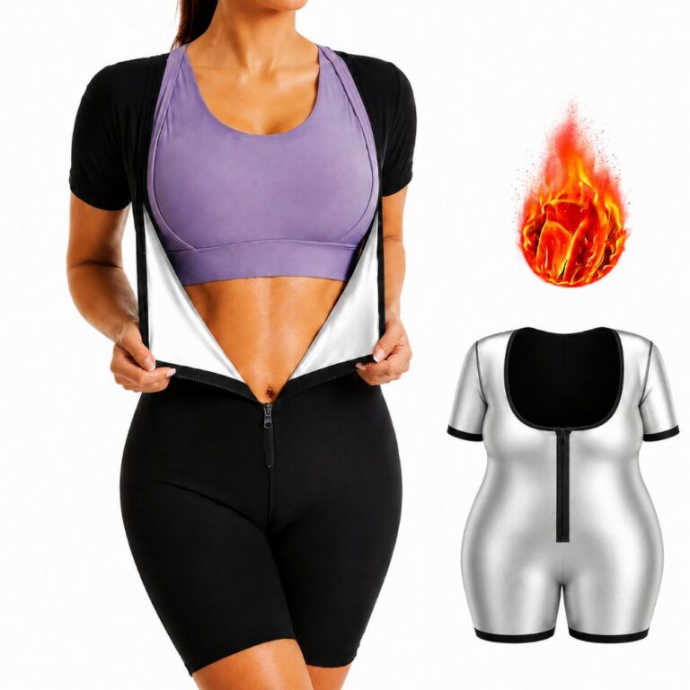 suits set Sauna Suit for Women Slimming Waist Trainer Vest 3 In 1 Sliming Full Body Shaper Gym Workout Top With Short Sleeve