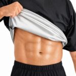vest-top-tshirt-jacket-bra-tank Pro Men's Heat Trapping Sauna Suit For Men, Sauna Short Sleeve Sauna Shirt for Gym, Workouts with half-length zipper and stand-up collar