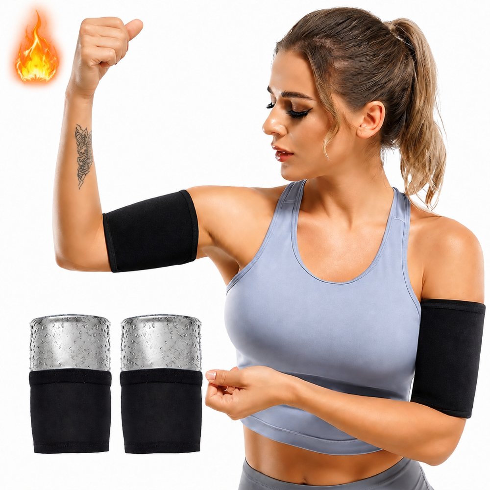 waist trimmer/ tummy control trimmer Sauna shape Women's Arm Trimmers, Sauna Arm Shaper Compression Sweat Bands, Slimming Arm Band, 2 Pack
