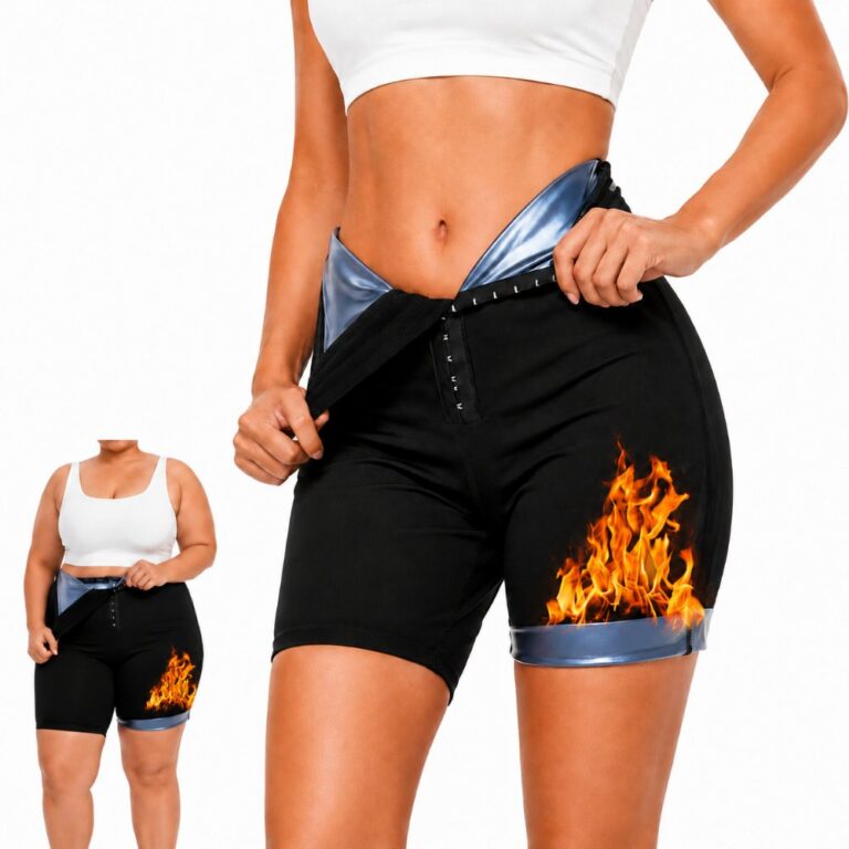 legging-shorts-capri-pant Sauna Sweat Shorts for Women High Waisted stomach Waist Trainer Slimming Capris Body Shaper with Adjustbale Hook-and-eye closures
