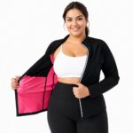 vest-top-tshirt-jacket-bra-tank Sauna Jackets for Women Long Sleeves Sweat Suit Weight Loss Shirt Zipper Workout Gym Exercise Body Shaper