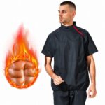 vest-top-tshirt-jacket-bra-tank Pro Men's Heat Trapping Sauna Suit For Men, Sauna Short Sleeve Sauna Shirt for Gym, Workouts with half-length zipper and stand-up collar