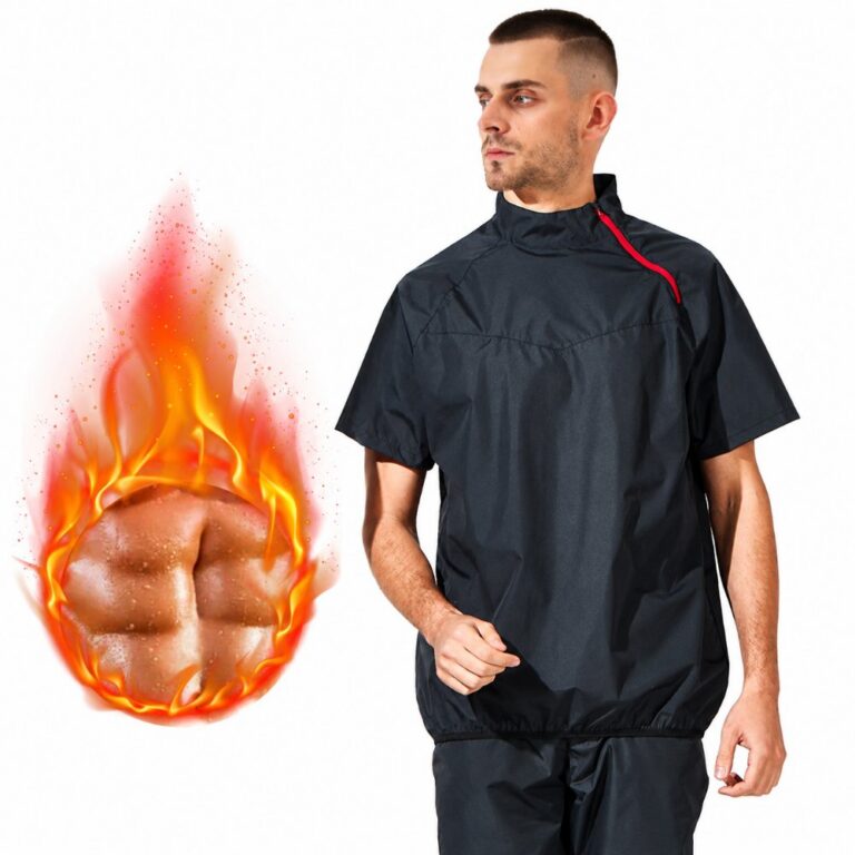 vest-top-tshirt-jacket-bra-tank Pro Men's Heat Trapping Sauna Suit For Men, Sauna Short Sleeve Sauna Shirt for Gym, Workouts with half-length zipper and stand-up collar