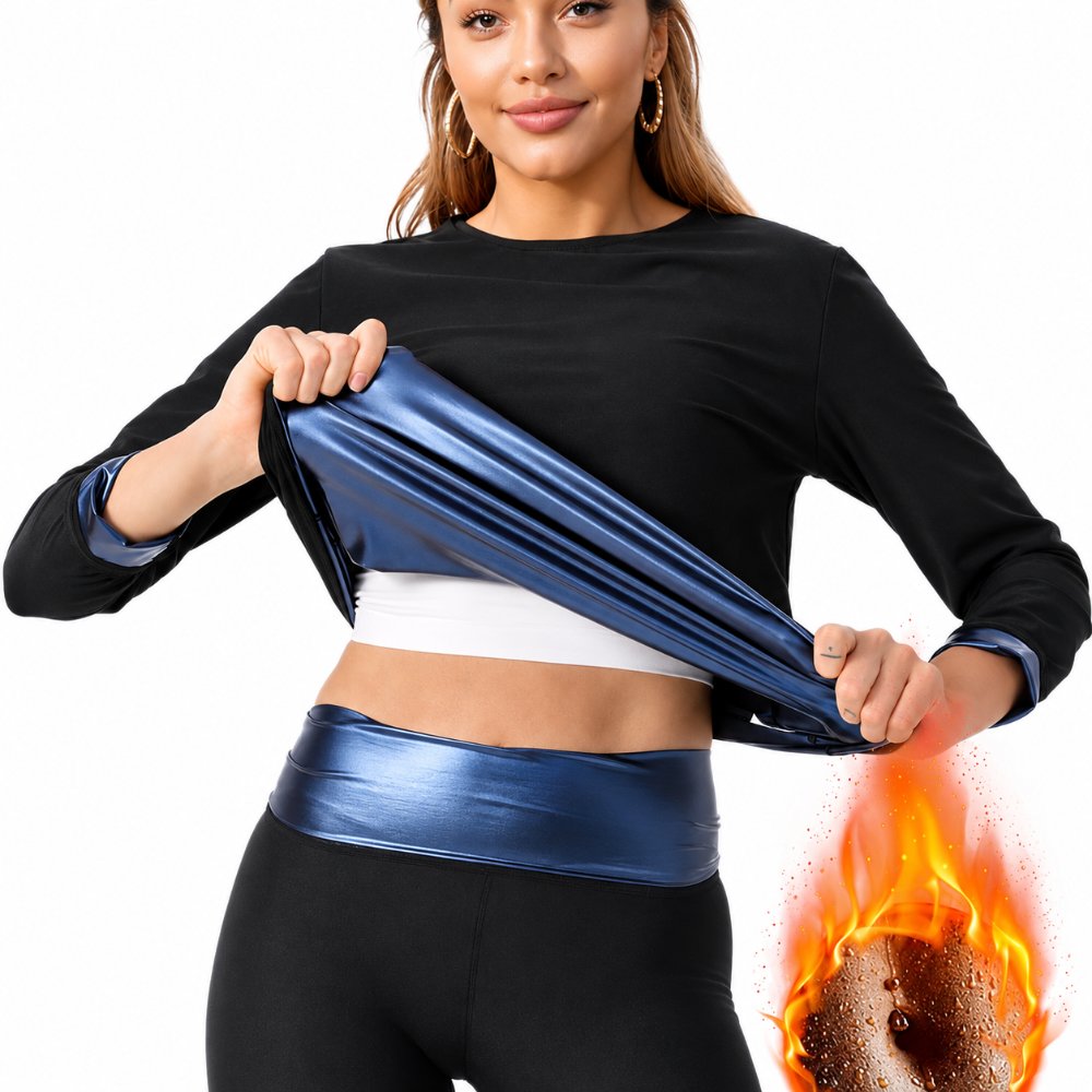 suits set Sauna Sweat Suit Shapewear Top Trainer Workout Body Shaper Sweatsuit Long Sleeve Shirt Women