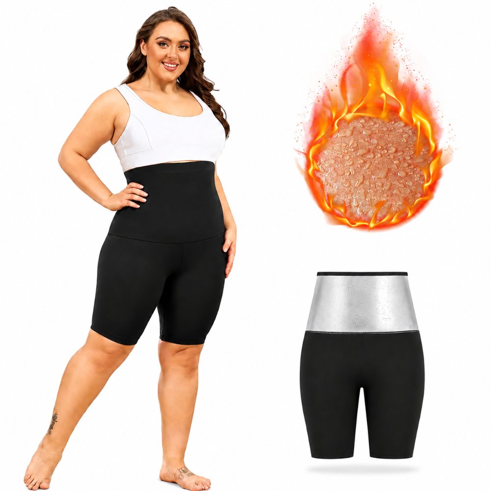 legging-shorts-capri-pant Sauna Short Pants for Women Workout Compression Sweat Shorts Tummy Control Shapewear High Waist