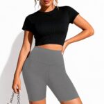 legging-shorts-capri-pant Women High Waist Biker Shorts Soft Stretch Tummy Control Yoga Workout Shorts